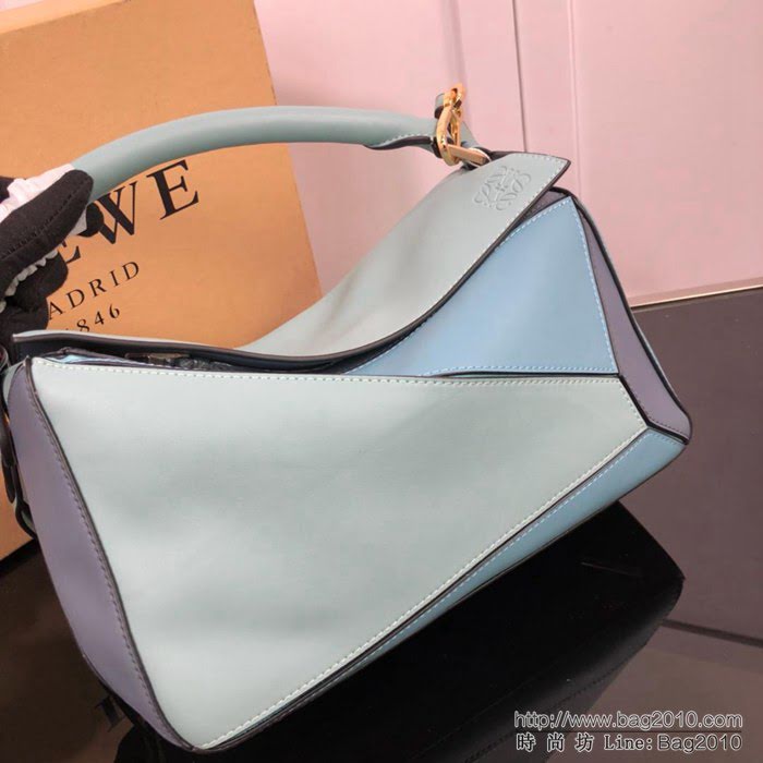 LOEWE羅意威 拼色熱銷款 puzzle bag 可折疊 牛皮手提肩背包 大小號 L0153  jdl1244